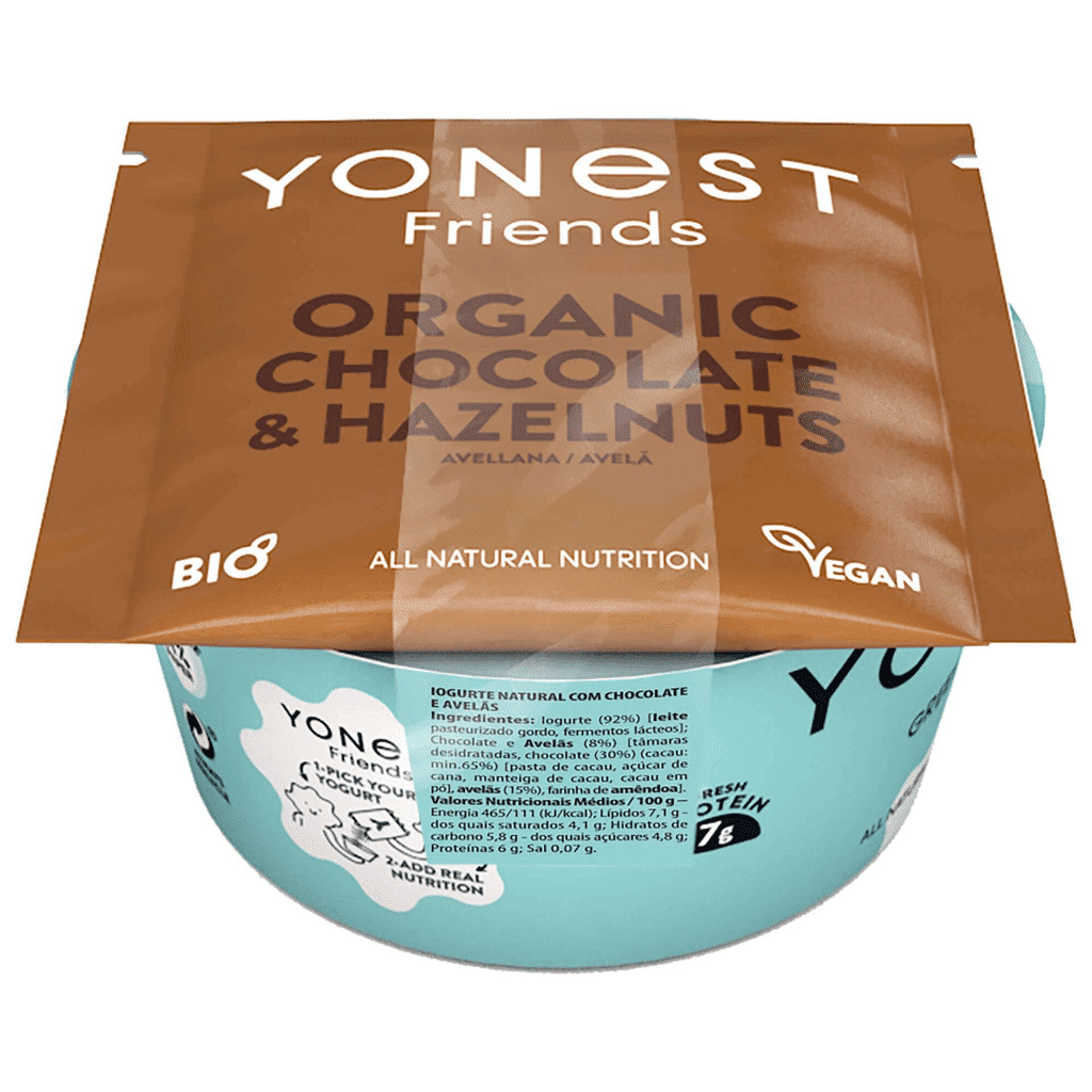 Iogurte Grego Natural com Saqueta Chocolate e Avelãs Desidratadas - YONEST