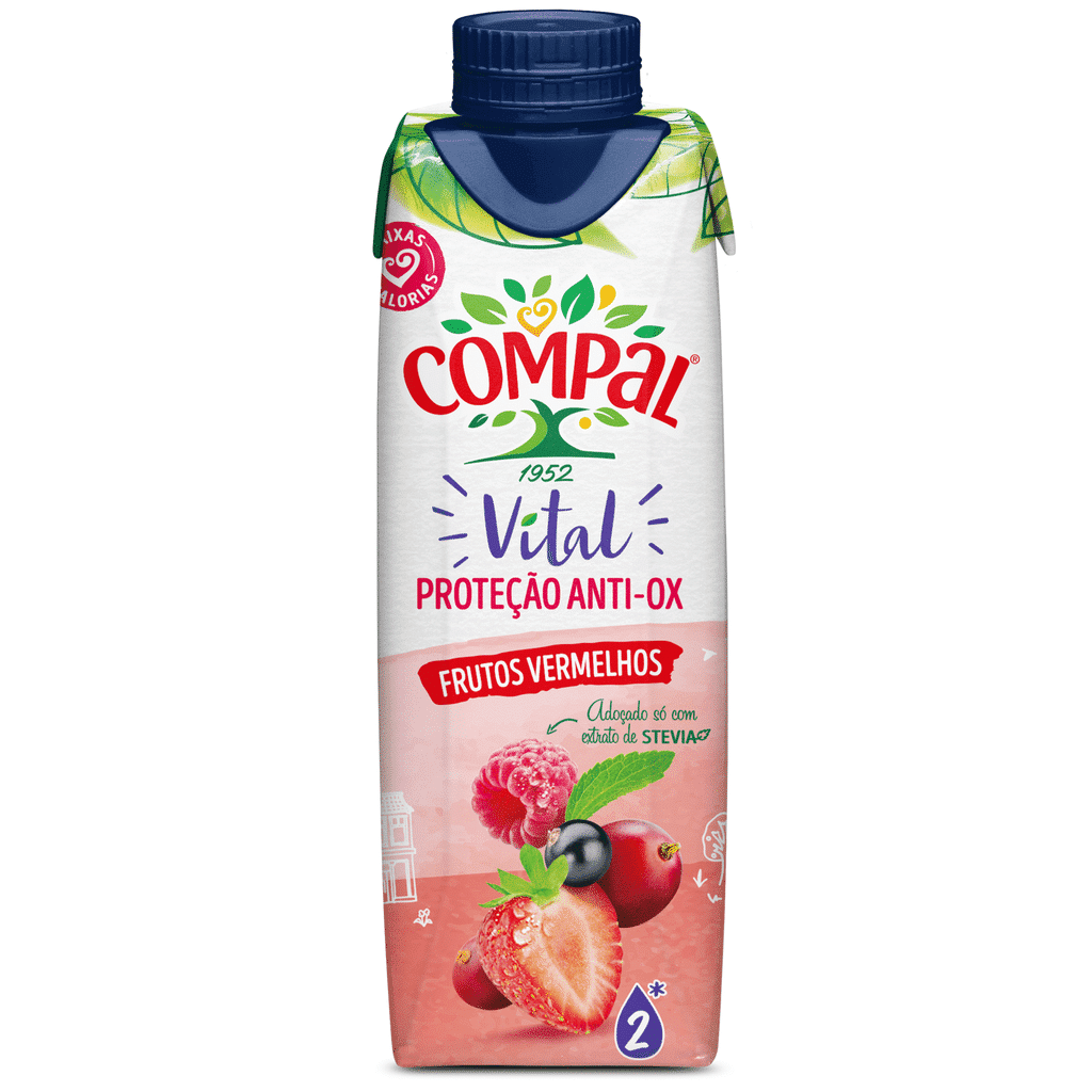 Néctar Frutos Vermelhos com Stevia - COMPAL VITAL ANTI-OX