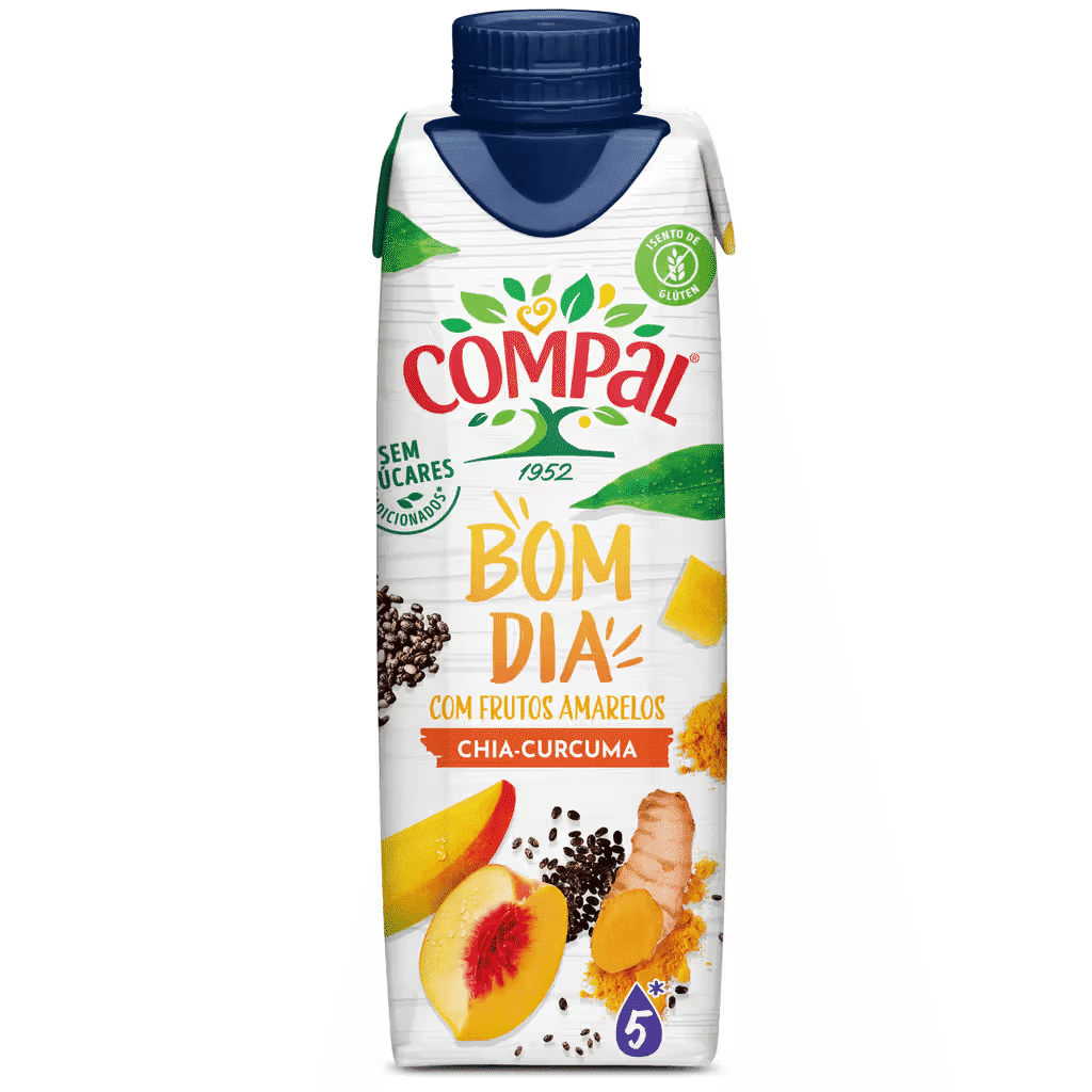 Néctar Frutos Amarelos, Chia e Curcuma - COMPAL BOM DIA