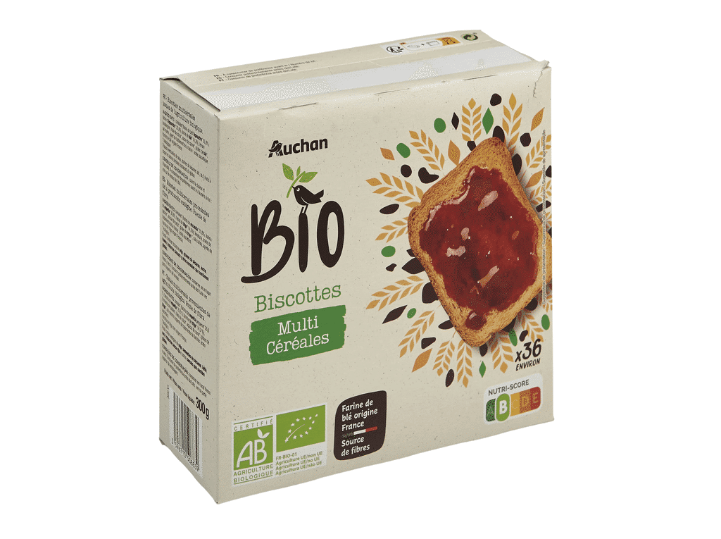 Tostas Integrais Multicereais 300g - AUCHAN BIO