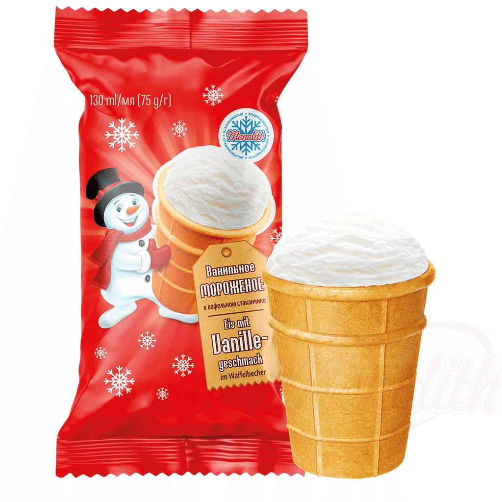 Gelado Plombir Baunilha 130ml - MONOLITH