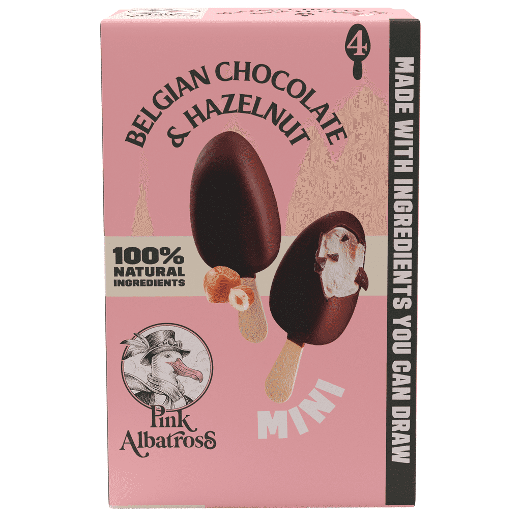 Gelado Mini Chocolate Belga e Avelã - PINK ALBATROSS