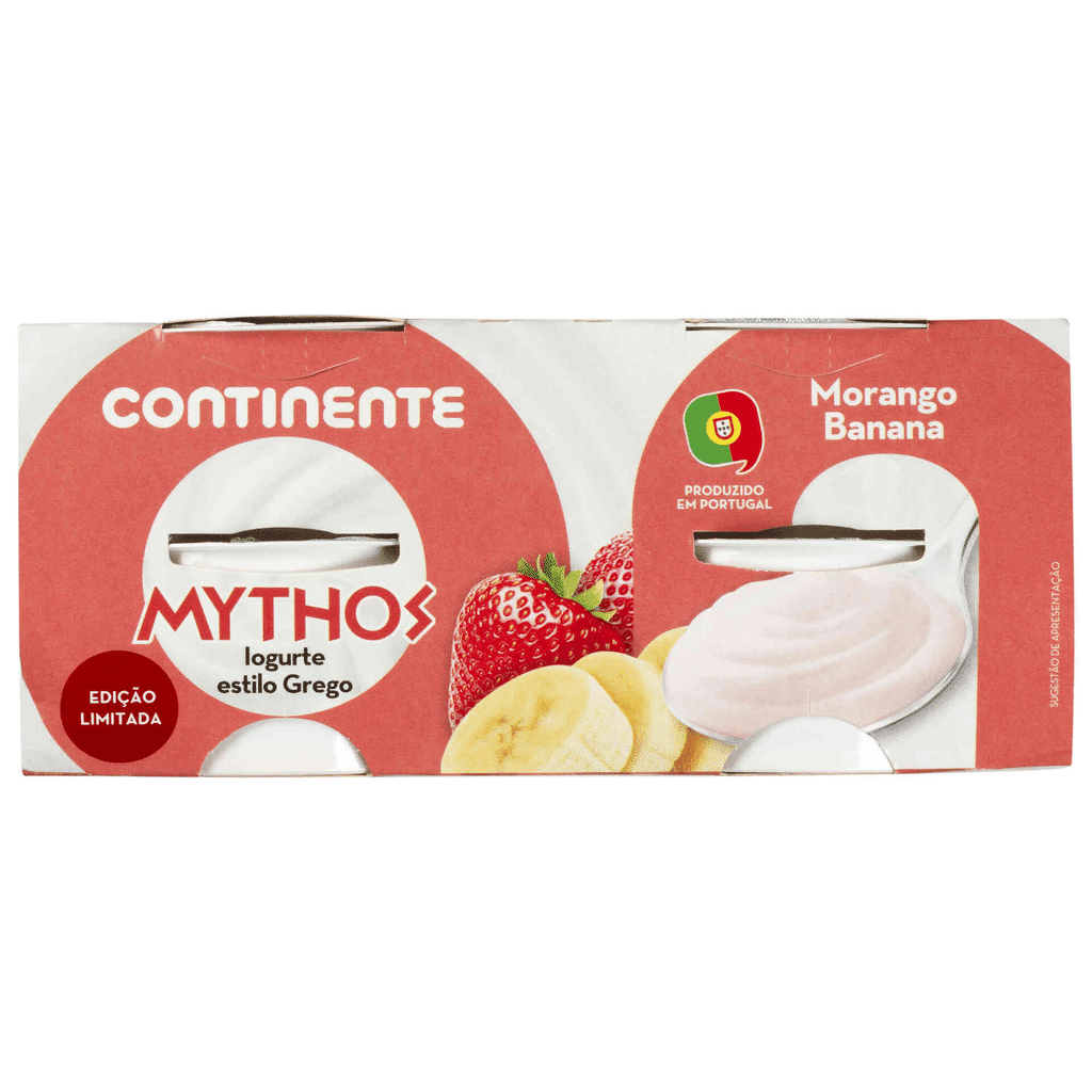 Iogurte Grego Mythos Morango e Banana - CONTINENTE