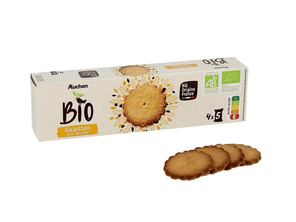 Bolacha Manteiga 4 Saquetas 125g - AUCHAN BIO