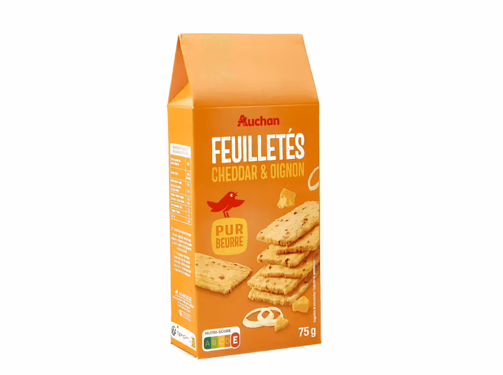 Aperitivos Queijo Cheddar E Cebola 75g - AUCHAN