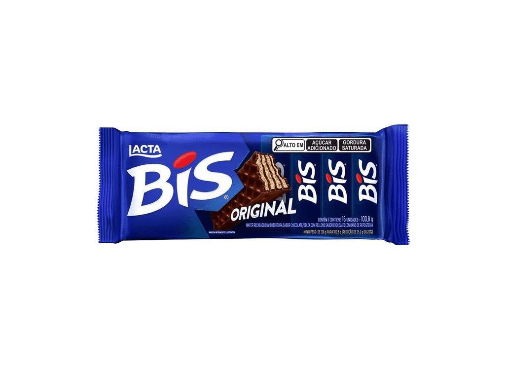 Bolacha Waffer Chocolate Preto 100.8g - LACTA BIS