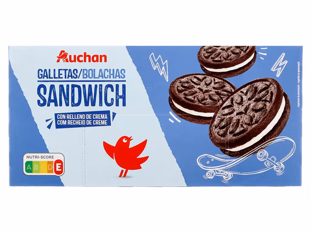 Bolacha Sandwich Cacau 220g - AUCHAN