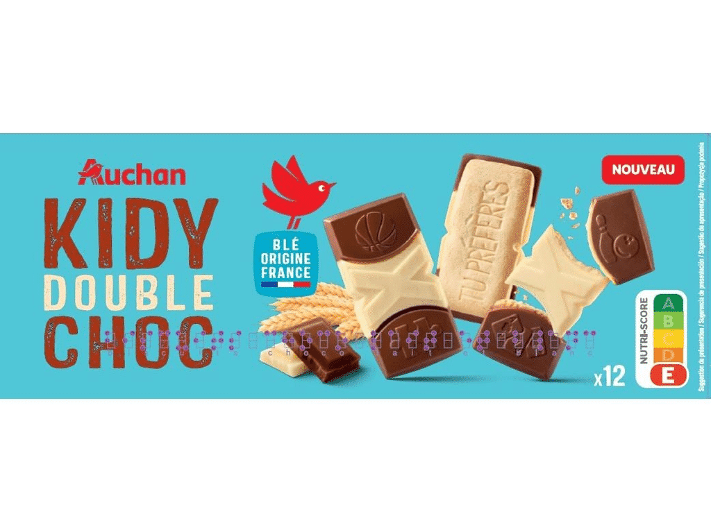Bolacha Kidy Double Choc 12 Uni 150g - AUCHAN