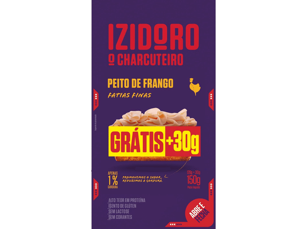Peito Frango Fatias Finas 120g+30g - IZIDORO