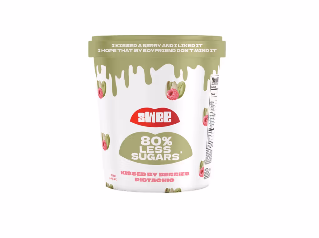 Gelado Vegan Framboesa Pistacio 500 Ml - SWEE