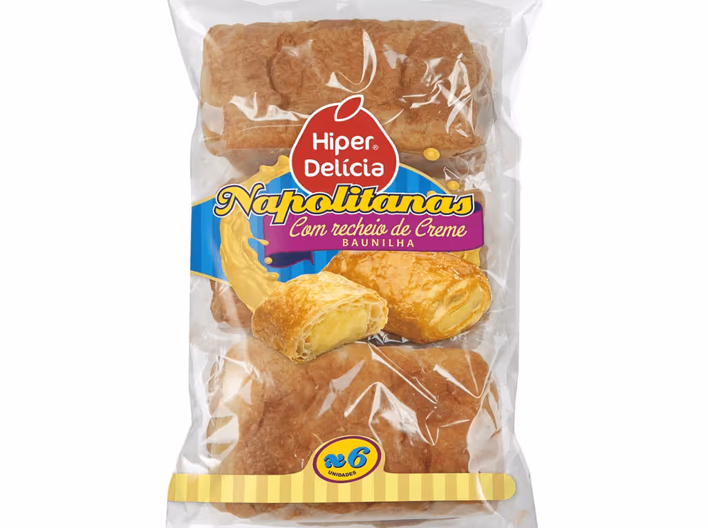Napolitanas Hiper Delícia Creme Baunilha 270g - HIPER DELICIA