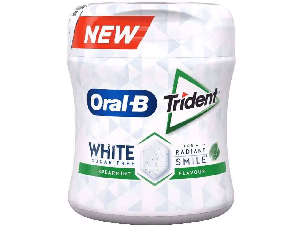 Pastilhas Oral B White Bottle 68 G - TRIDENT