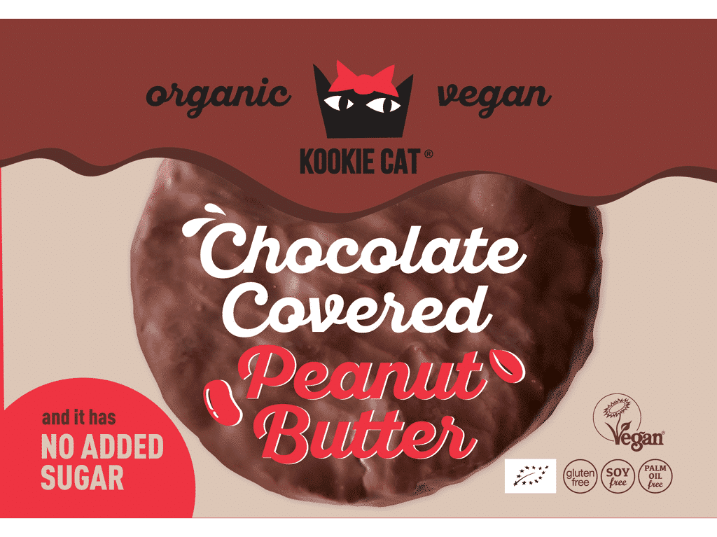 Bolacha Com Manteiga De Amendoim Coberta Com Chocolate Bio 50g - KOOKIE CAT