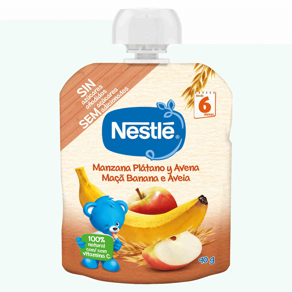 Saqueta de Fruta Maçã, Banana e Aveia +6m - NESTLÉ