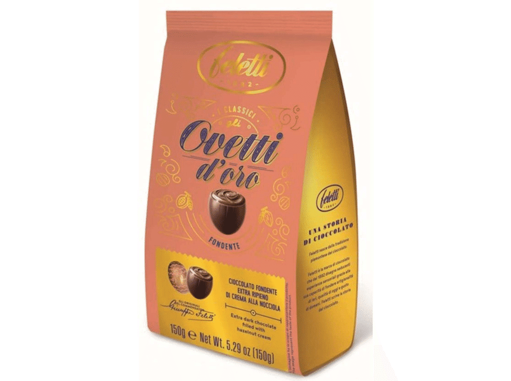 Saqueta Ovinhos Chocolate Com Avelã 150g - FELETTI