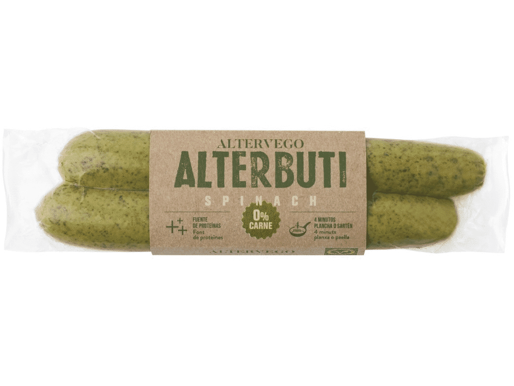 Salsichas Alterbuti Espinafres 180g - ALTERVEGO