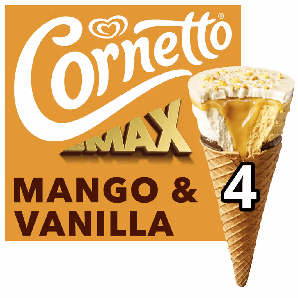 Gelado Cone Manga e Baunilha - CORNETTO
