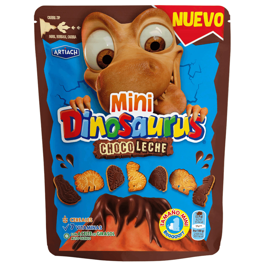 Bolachas Mini Dinossauros Chocolate de Leite - ARTIACH
