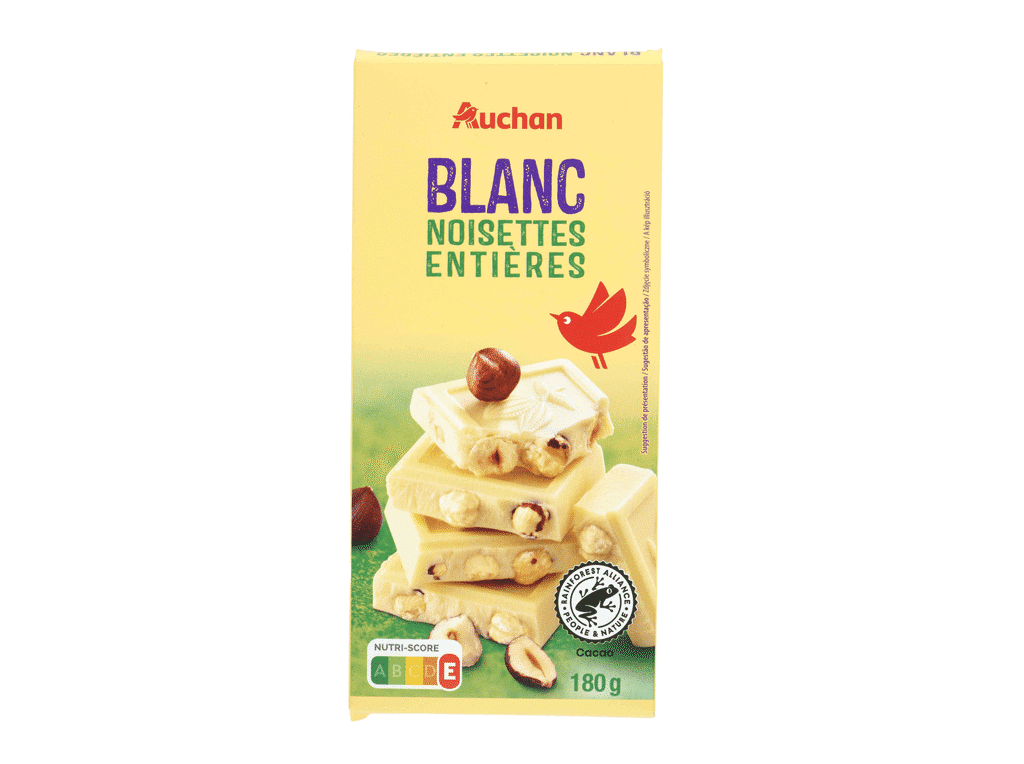 Chocolate Branco Avelãs Inteiras 180 G - AUCHAN