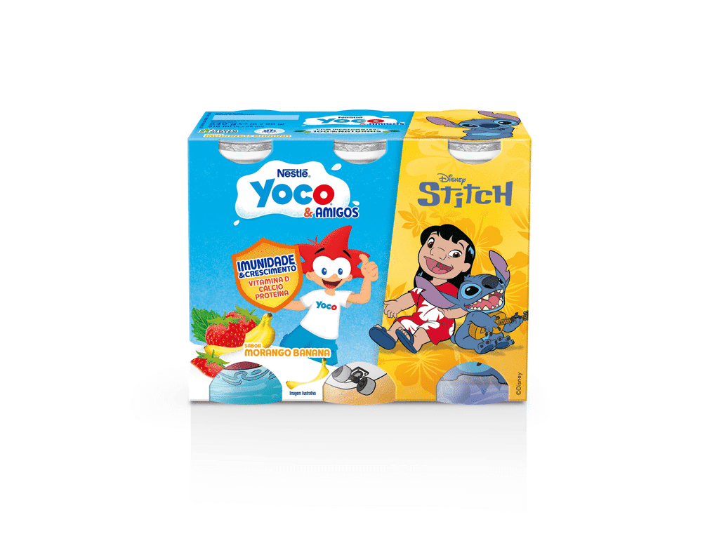 Iogurte Lãquido Morango E Banana 6x90g - YOCO
