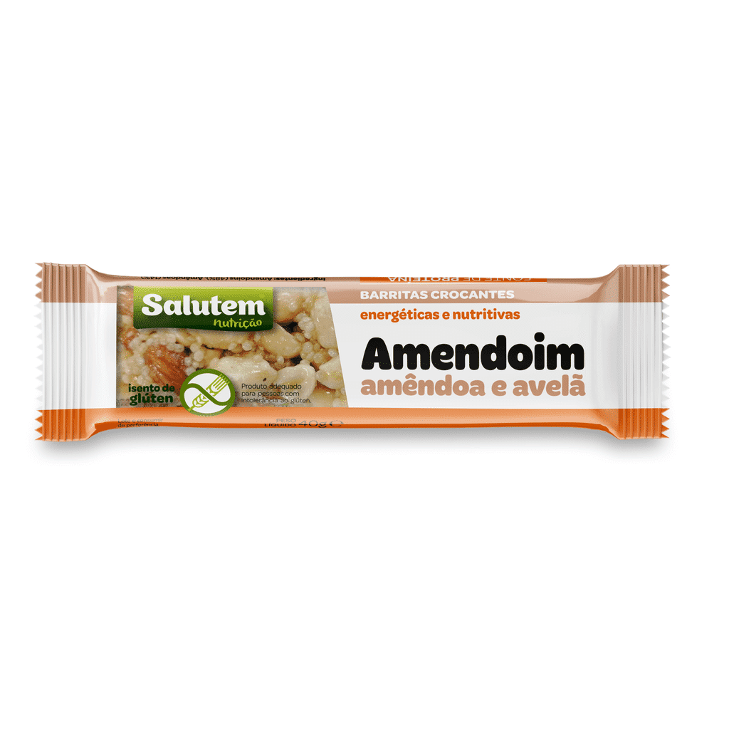 Barra Amendoim Amêndoab Avelã 40g - SALUTEM