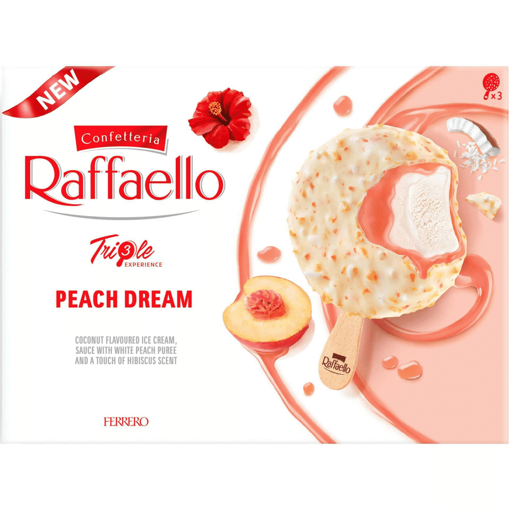 Gelado Raffaello Pêssego e Hibisco - FERRERO