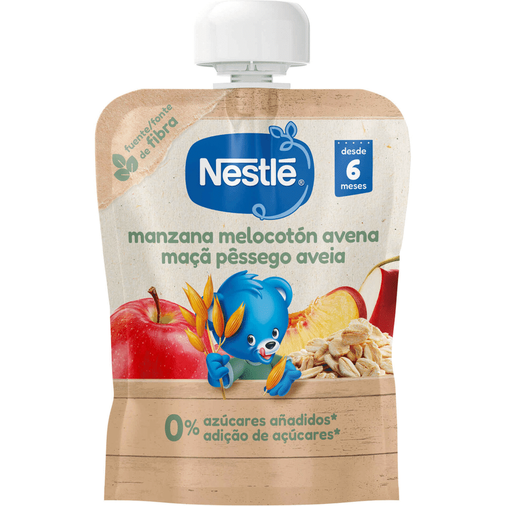 Saqueta de Fruta Maçã, Pêssego e Aveia +6m - NESTLÉ