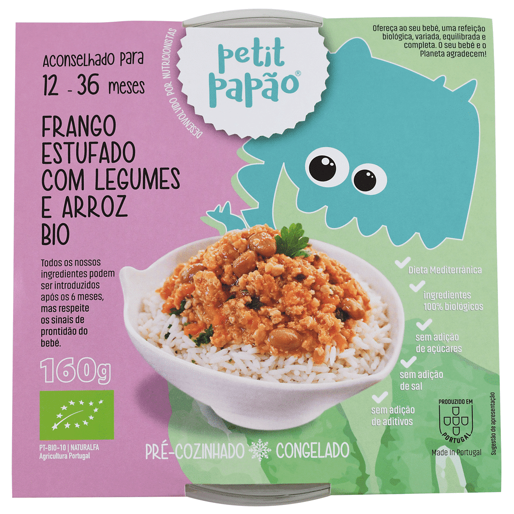 Frango com Legumes e Arroz Biológico +12m - PETIT PAPÃO
