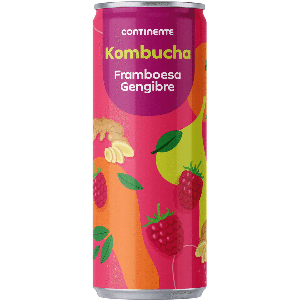 Bebida Kombucha em Lata Framboesa e Gengibre - CONTINENTE