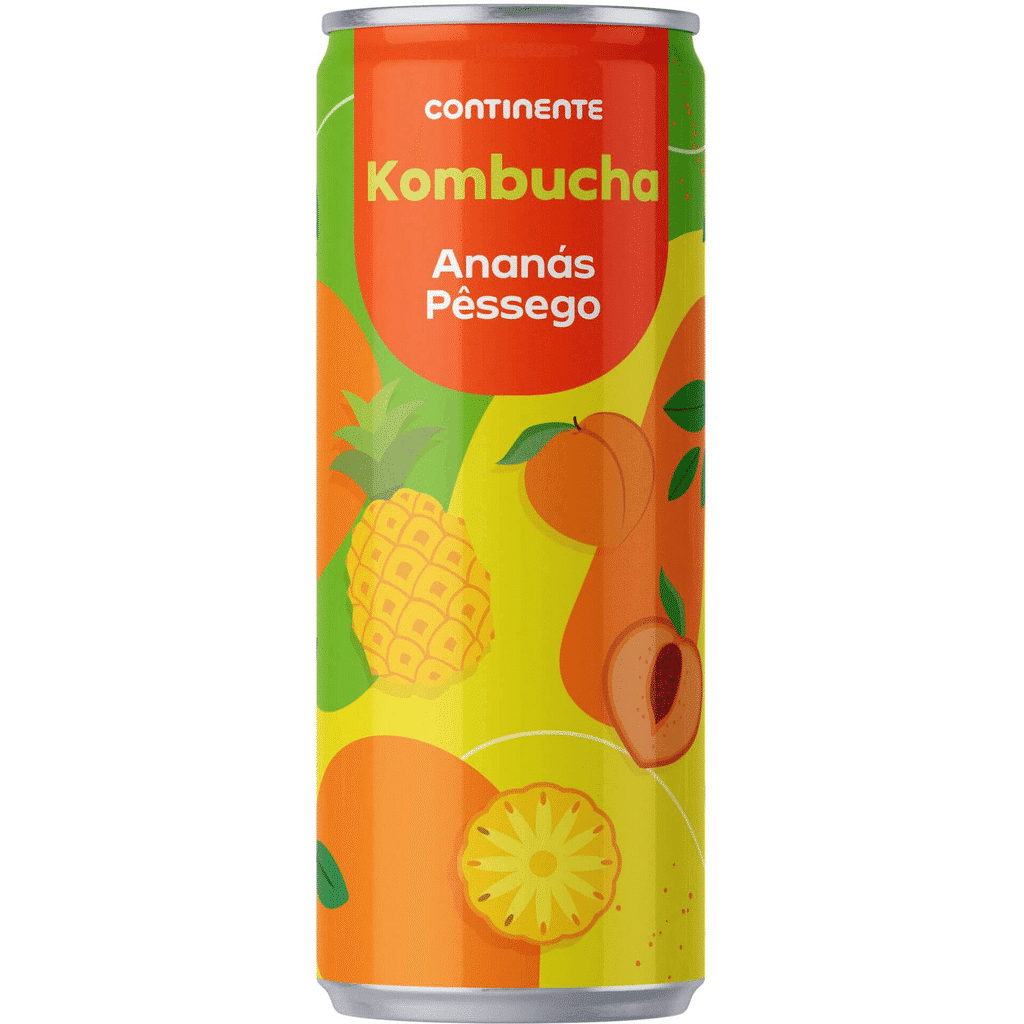 Bebida Kombucha em Lata Ananás e Pêssego - CONTINENTE