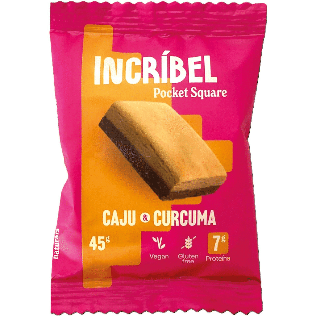 Barra de Proteína Caju e Curcuma sem Glúten - INCRÍBEL