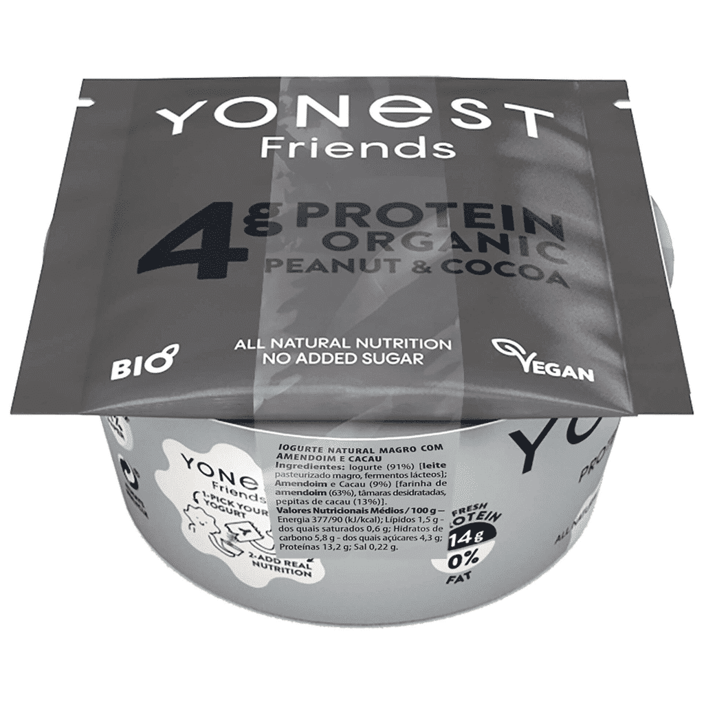 Iogurte Grego Proteína Natural com Saqueta Amendoins e Pedaços de Cacau - YONEST