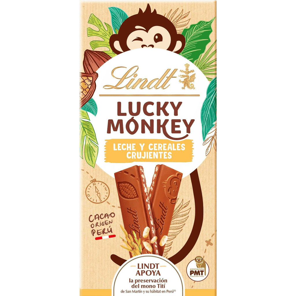 Tablete de Chocolate Crispy Lucky Monkey - LINDT