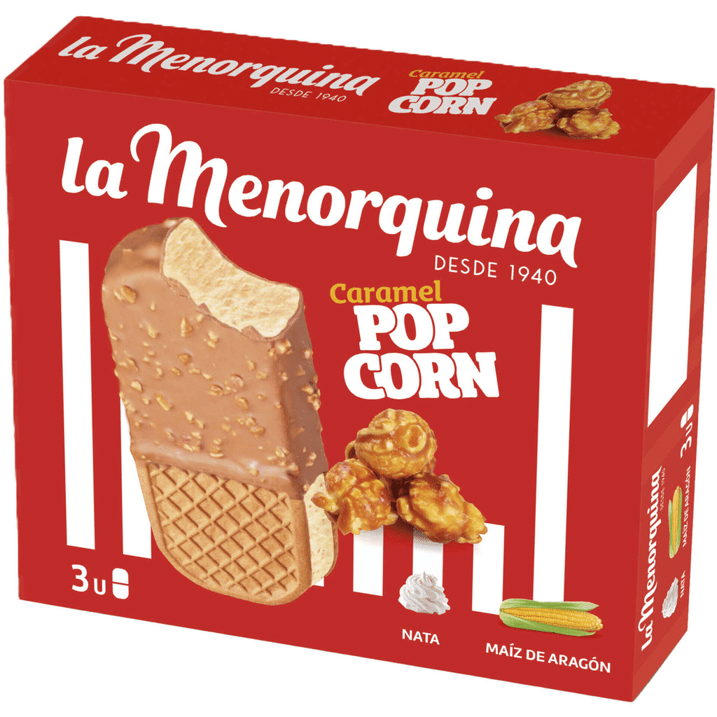 Gelado Sandwich Caramelo e Pipocas - LA MENORQUINA