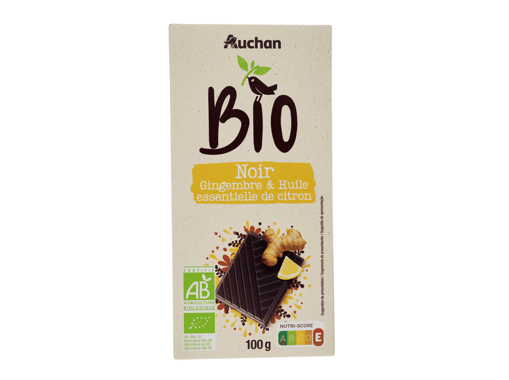 Chocolate Negro Cob Gengibre E Limão 100g - AUCHAN BIO