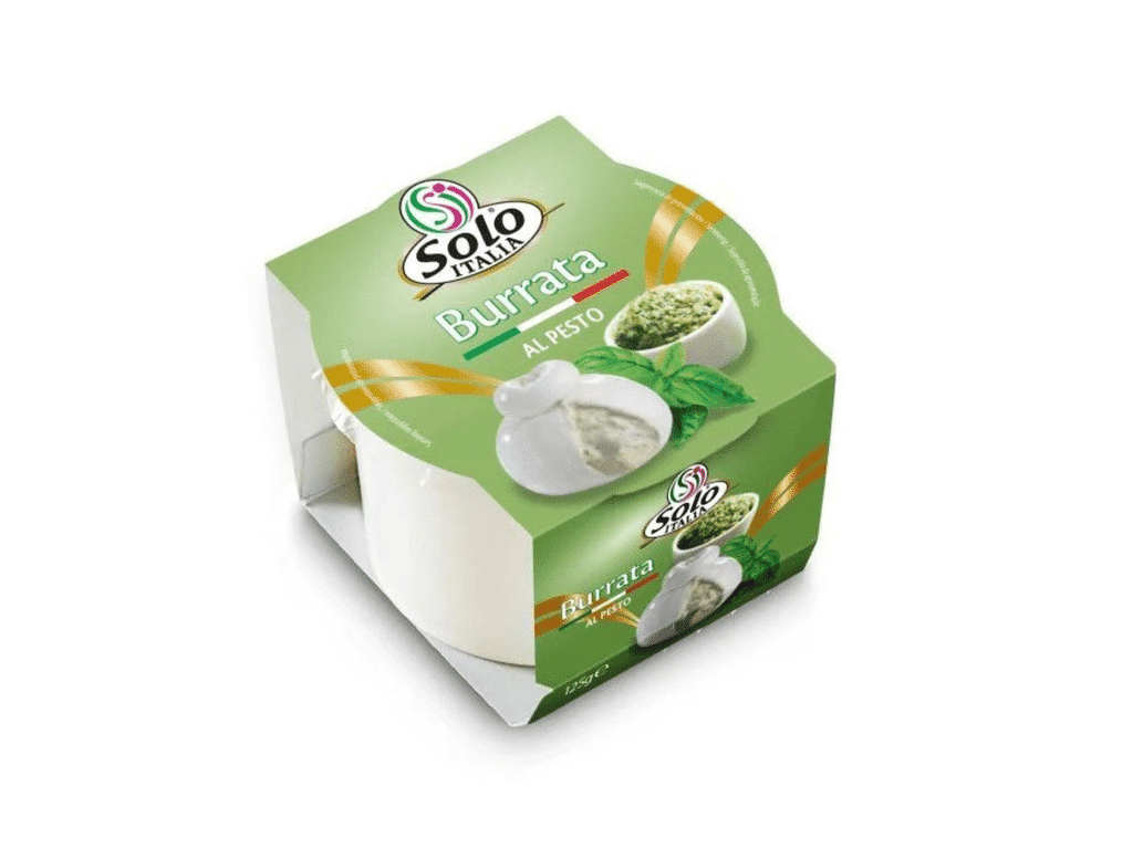 Queijo Burrata Solo Italia Com Pesto 125g - SOLO ITÁLIA