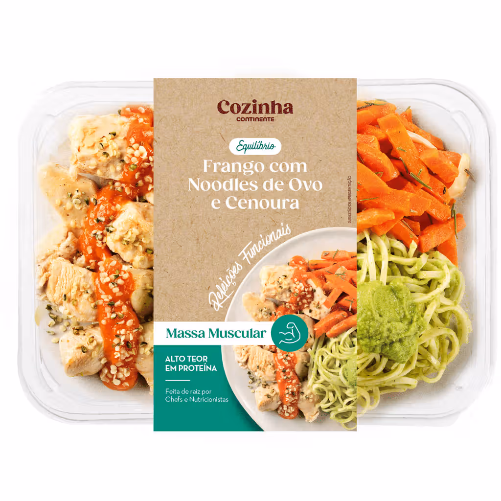 Frango com Noodles de Ovo e Cenoura - COZINHA CONTINENTE