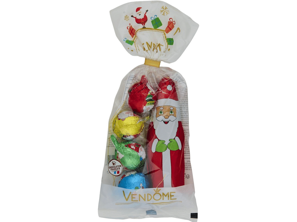 Pai Natal E Bolas Natalícias Em Chocolate Leite 110g - VENDOME