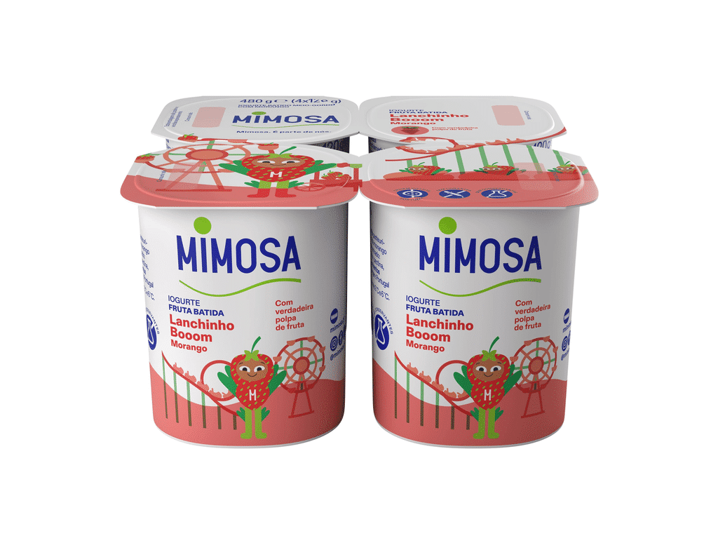 Iogurte Batido Polpa Morango 4x120g - MIMOSA