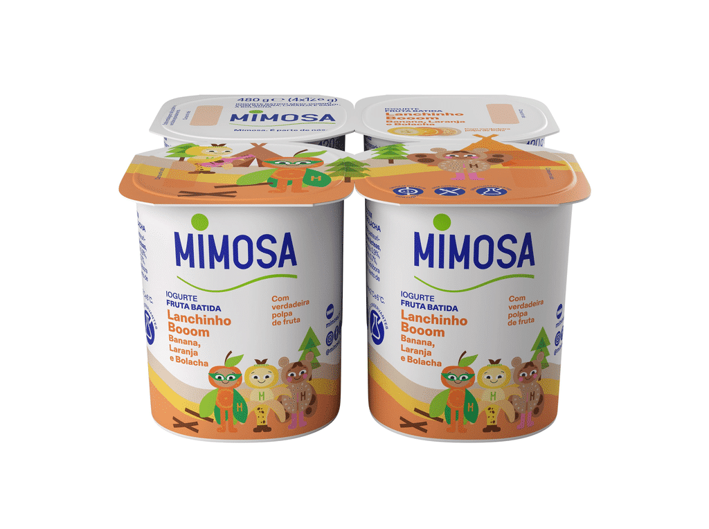 Iogurte Batido Polpa Banana E Laranja 4x120g - MIMOSA