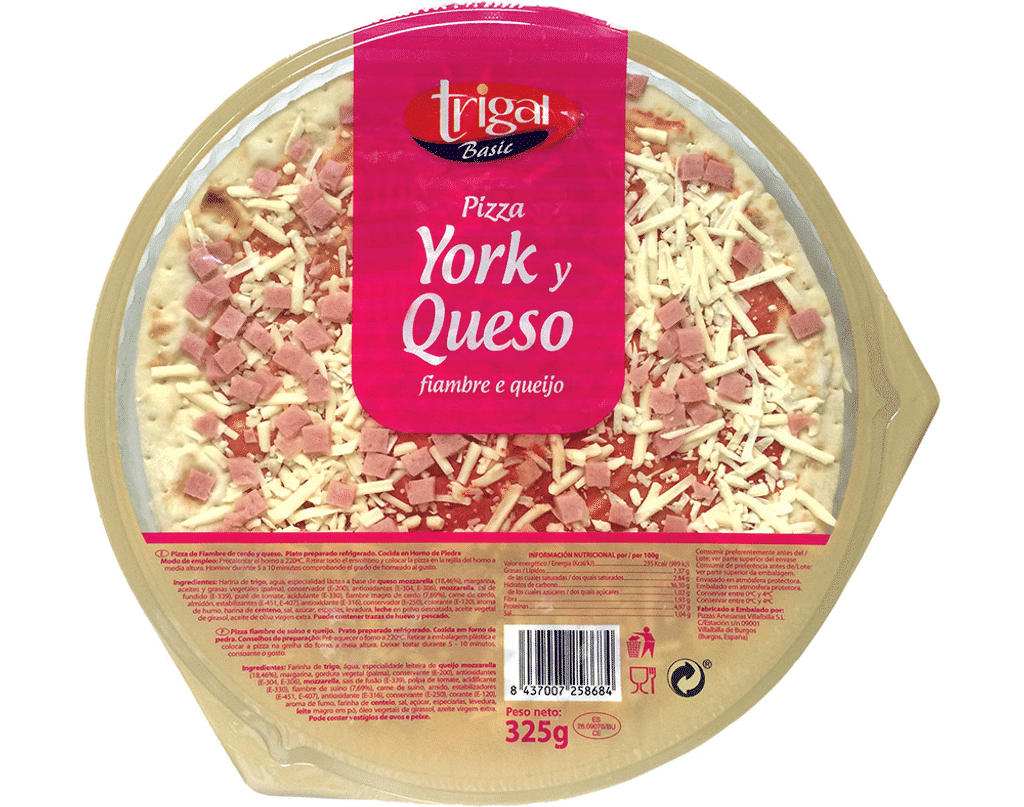 Pizza Refrigerada Fiambre E Queijo 325g - TRIGAL BASIC