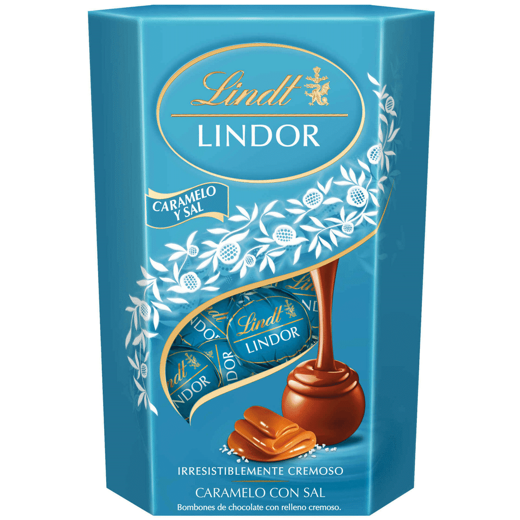 Bombons de Chocolate de Leite e Caramelo Salgado Lindor Cornet - LINDT