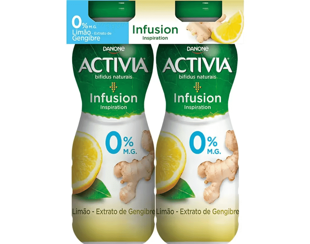 Iogurte Líquido Magro Bifidus Probióticos Infusion Limão e Gengibre Activia - DANONE