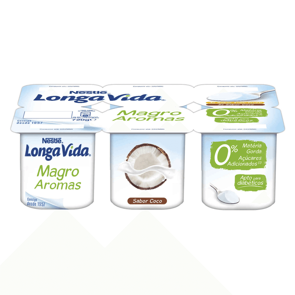Iogurte Magro Aroma Tutti Frutti e Coco - LONGA VIDA