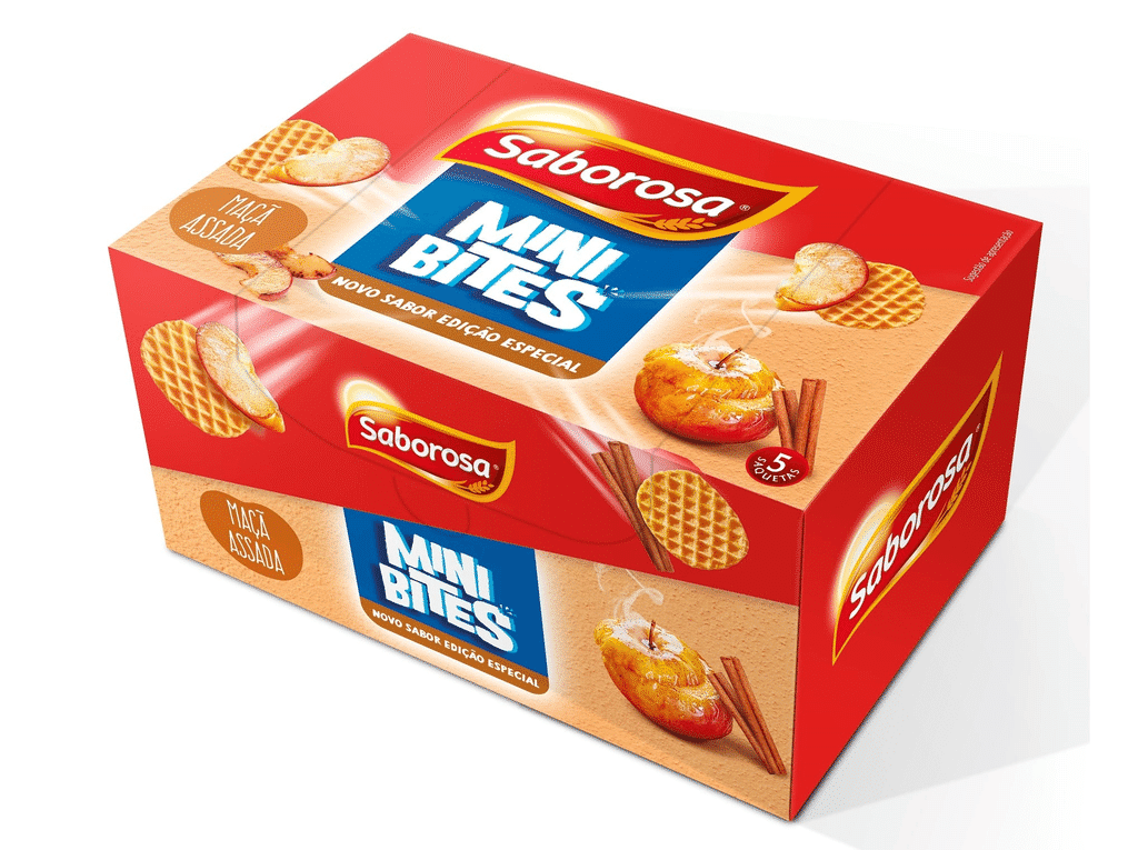 Bolachas Mini Bites Sabor Maçã Assada 150g - SABOROSA