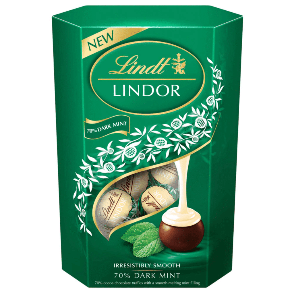 Bombons de Chocolate Negro e Menta Lindor Cornet - LINDT