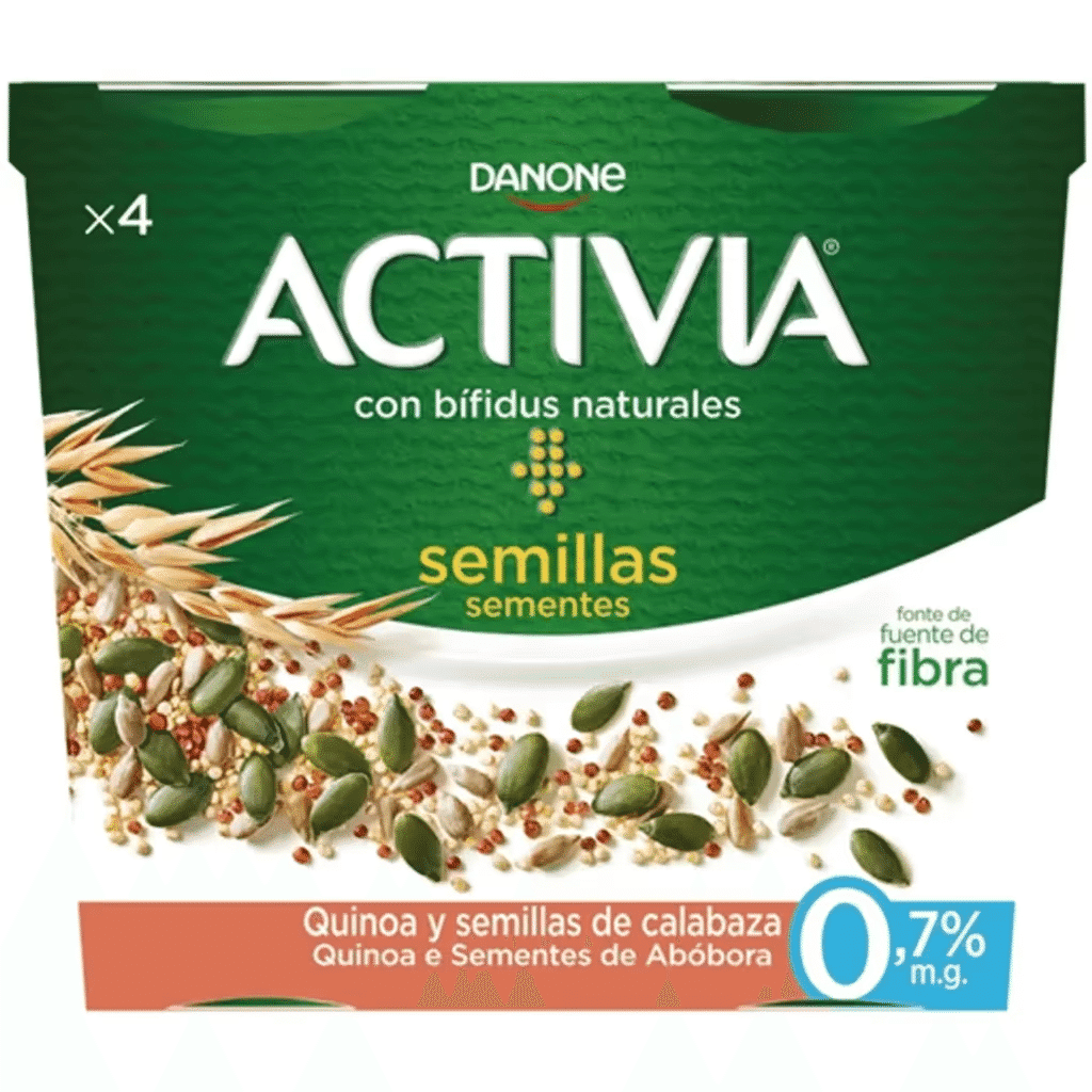 Iogurte Pedaços Bifidus Probióticos Quinoa e Sementes Abóbora Activia - DANONE