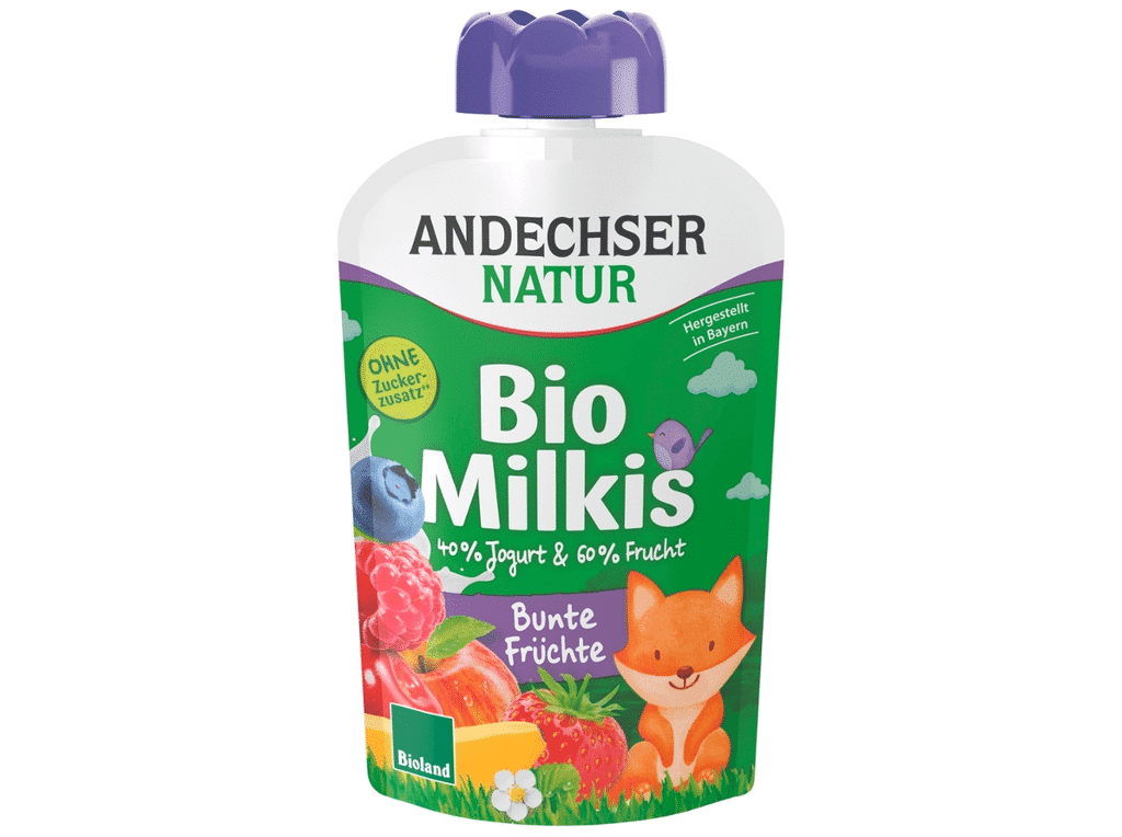 Iogurte Infantil Bio Frutos Silvestres Squeeze 100g - ANDECHSER