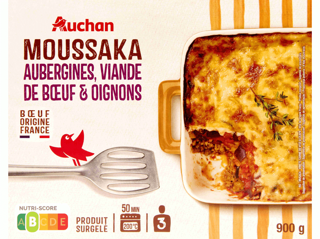Moussaka Com Beringela Carne De Vaca E Cebola 900g - AUCHAN