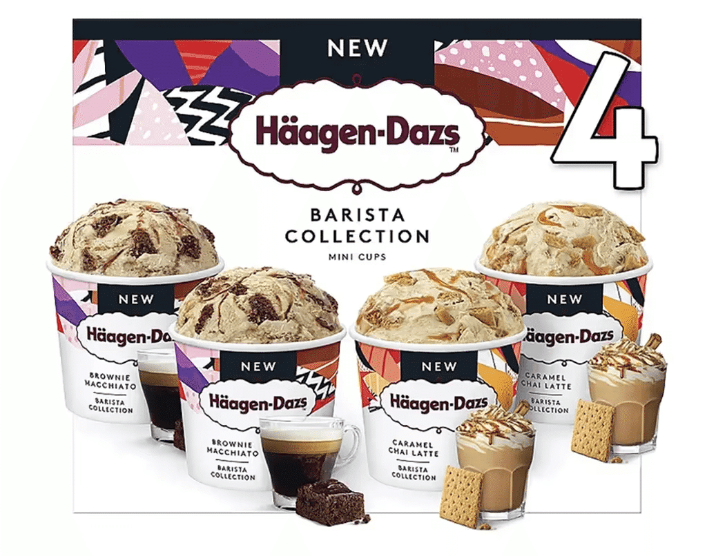 Gelado 4 Mini Copos embalagem 95 ml - HÄAGEN-DAZS BARISTA COLLECTION